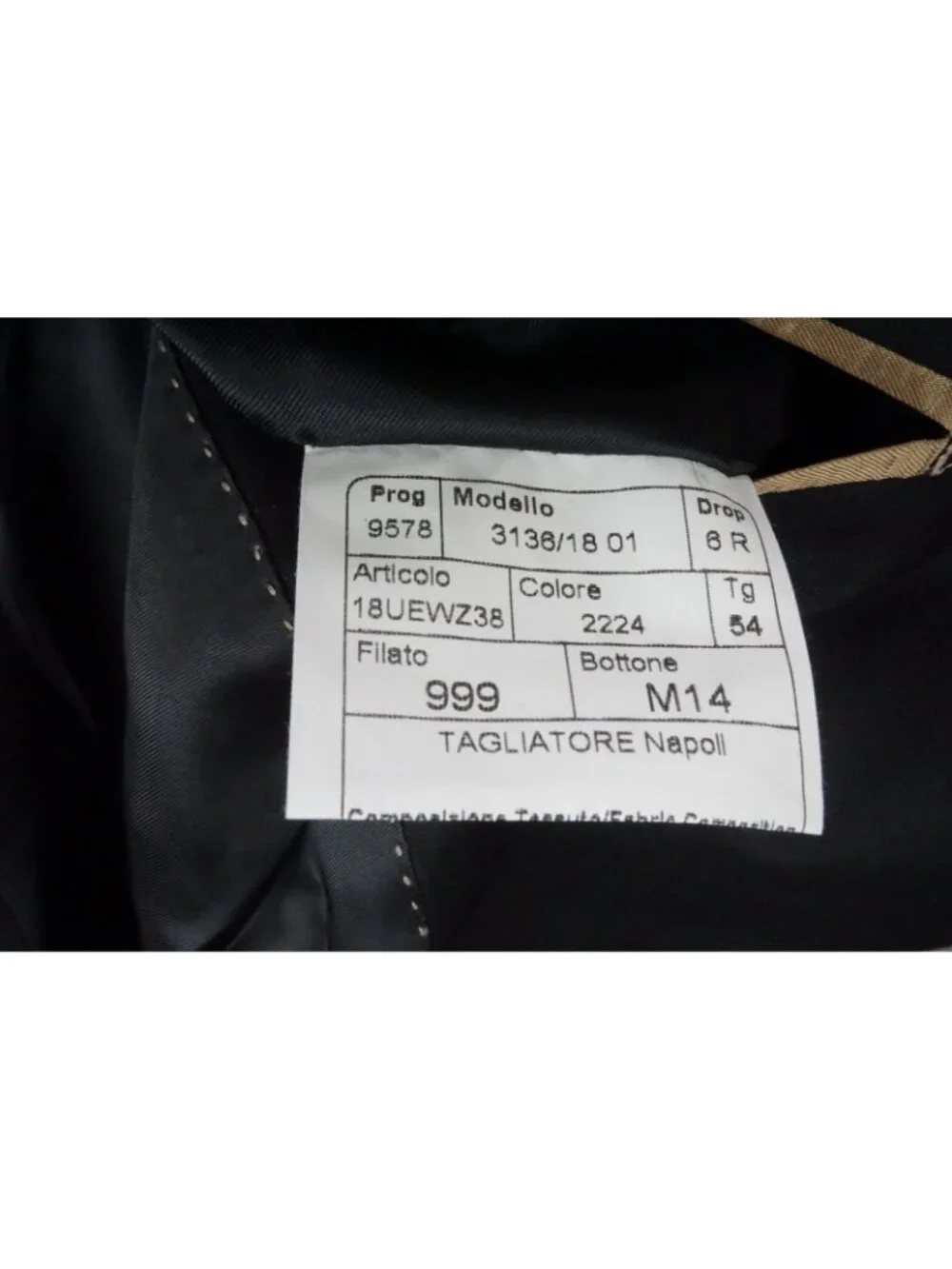 Tagliatore Solid Black Wool 2 Pc Suit Jacket Pants Sz 44R US 54EU NEW